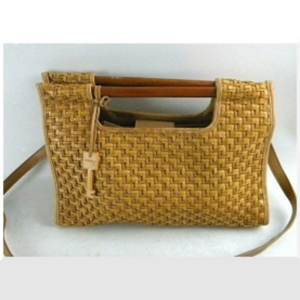 FOSSIL Tan Woven Shoulder Bag (B20)